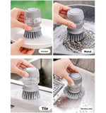 Automatic Liquid Dispensing Kitchen Pot Brush