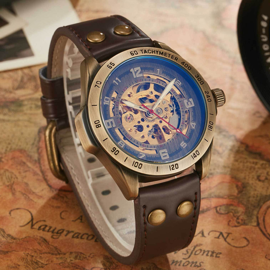Automatic Mechanical Watch with Hollow Dial