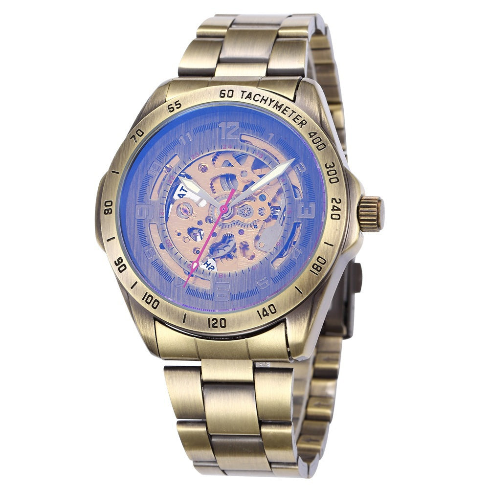 Automatic Mechanical Watch with Hollow Dial