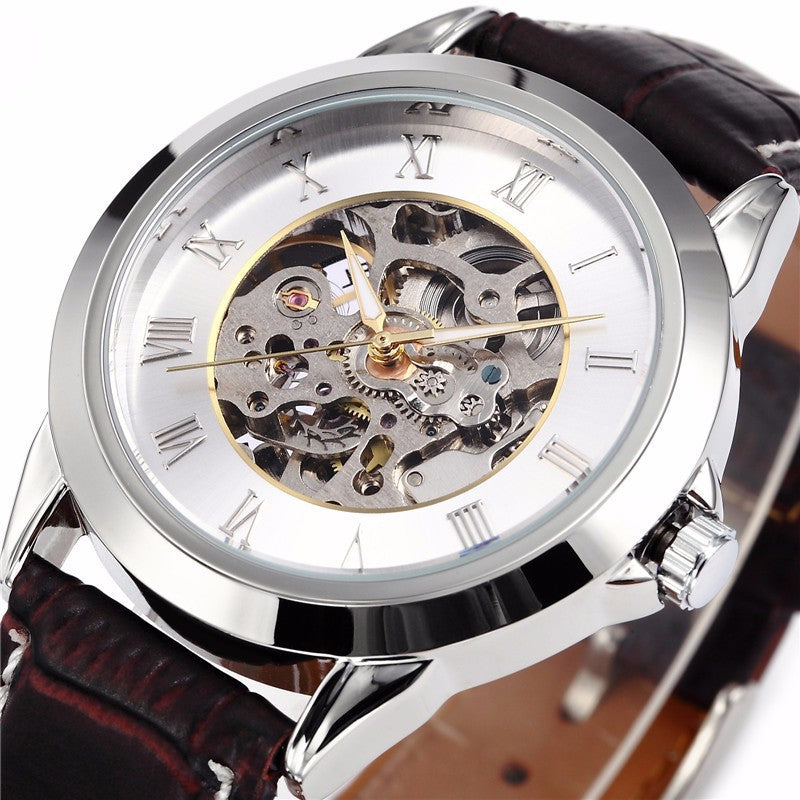 Automatic Mechanical Watch with Hollow Dial