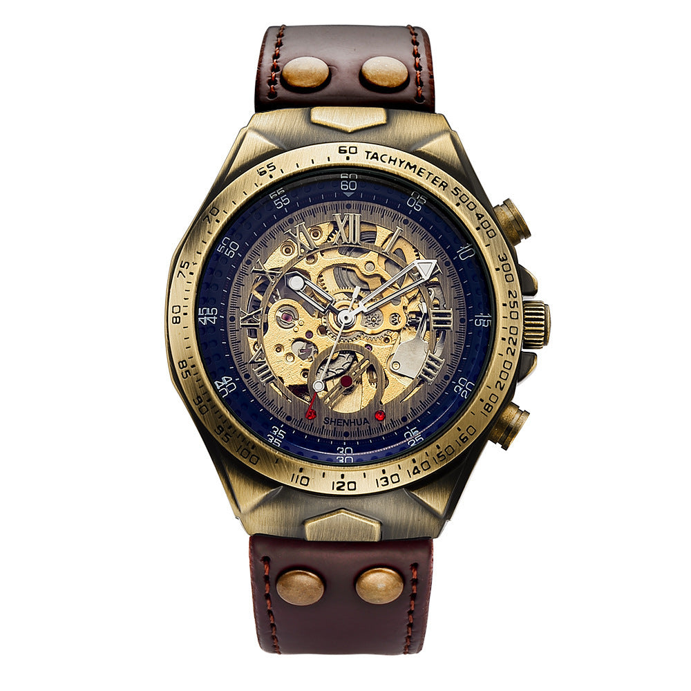 Automatic Mechanical Watch with Hollow Dial