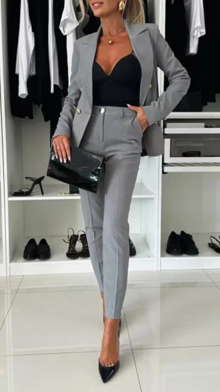 Women?s Slim Fit Solid Color Single Button Blazer Long Sleeve Casual Suit Jacket
