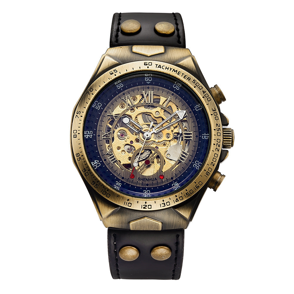 Automatic Mechanical Watch with Hollow Dial