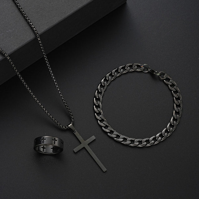 Cross necklace set of three pieces