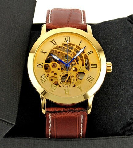 Automatic Mechanical Watch with Hollow Dial